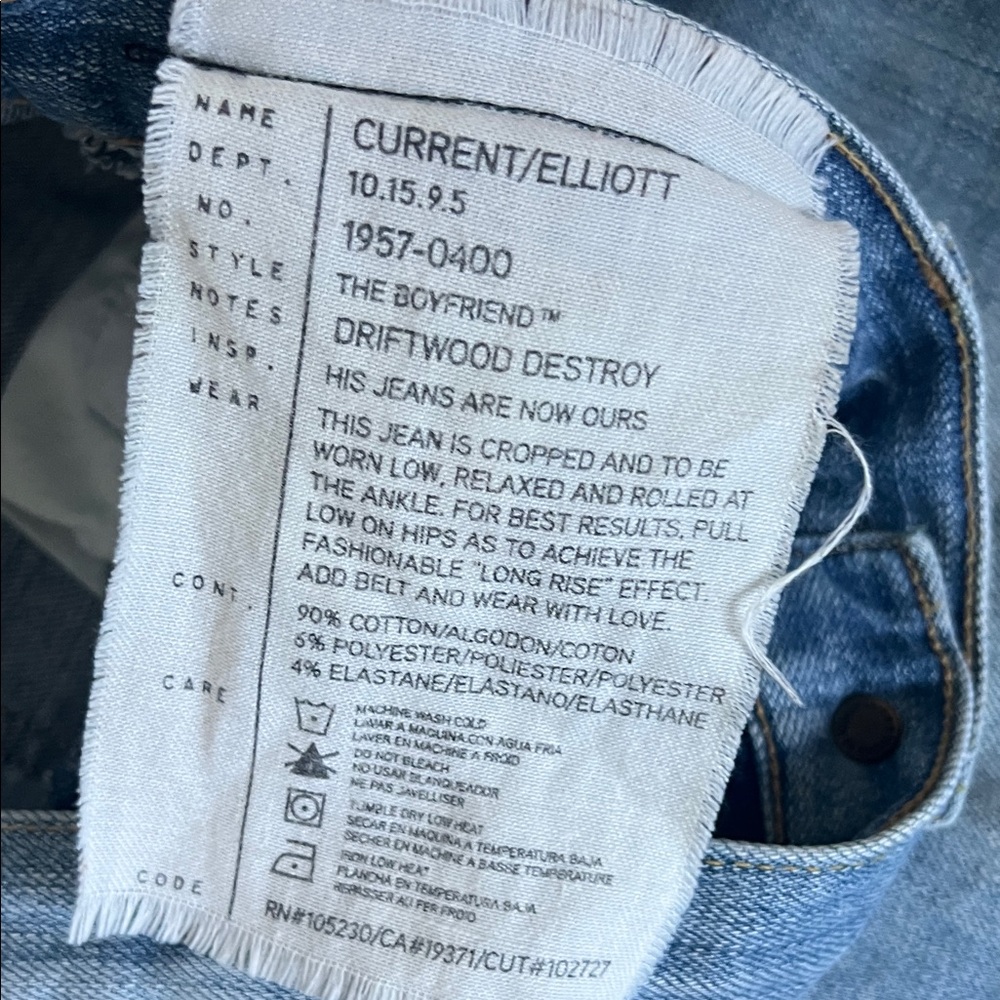 Current/Elliott Classic Blue Denim - Picture 4 of 4